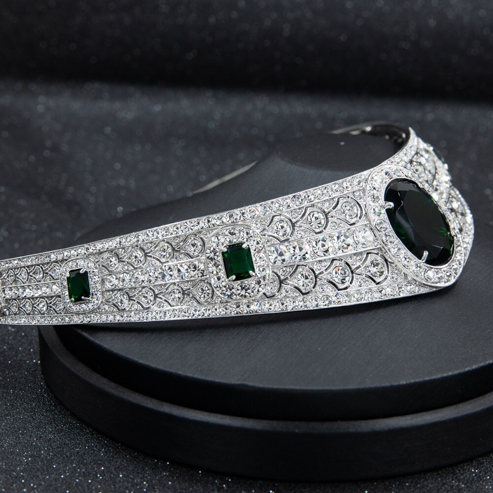 Ægte østrigsk rhinestone cz prinsesse eugenie bryllup brude tiara krone til kvinder tilbehør smykker  hg086a