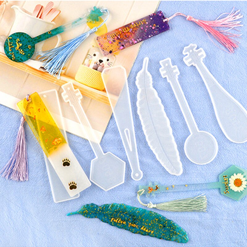 DIY Manual Rectangular Bookmark Mold Crystal Epoxy UV Resin Mold Blank Bookmark Silicone Mold For Resin