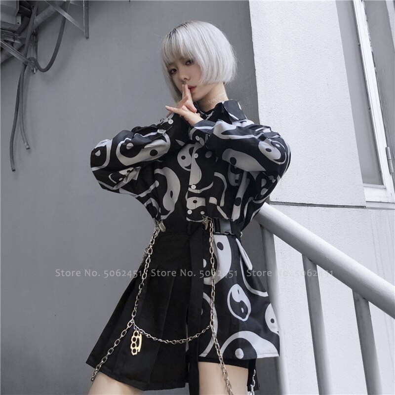 Japanese Harajuku Style Blouse Coats Men Women Couples Tai Chi Chinese Printed T-shirt Hip Hop Streetwear Samurai Haori Cardigan