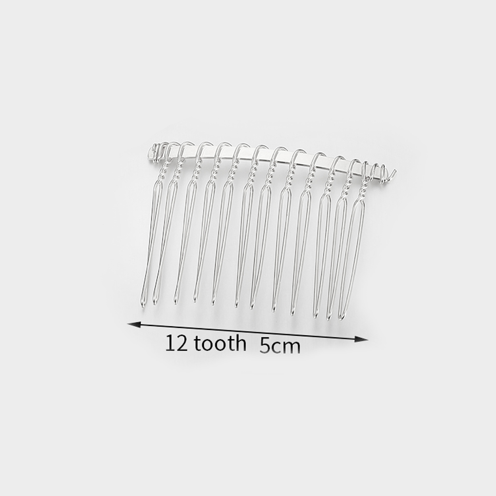 10 Uds. De peineta para el pelo con dientes de Color plateado de 12/15/20mm, horquilla para fabricación de joyas, peines para el pelo para novia, accesorios de boda DIY: PLATEADO