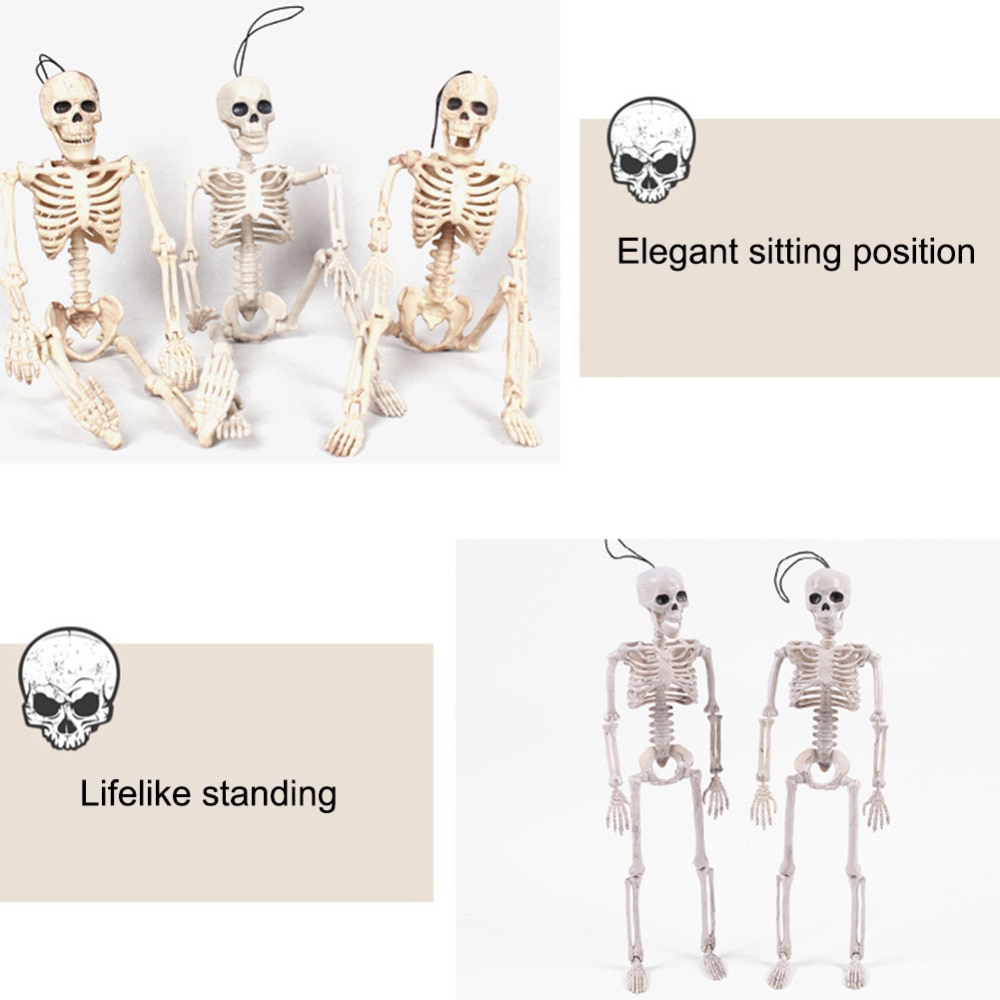 Sjovt skelet legetøjsdekoration simulation menneskelegeme plast skelet legetøj jul halloween dekoration værelse hjemsøgte rekvisitter