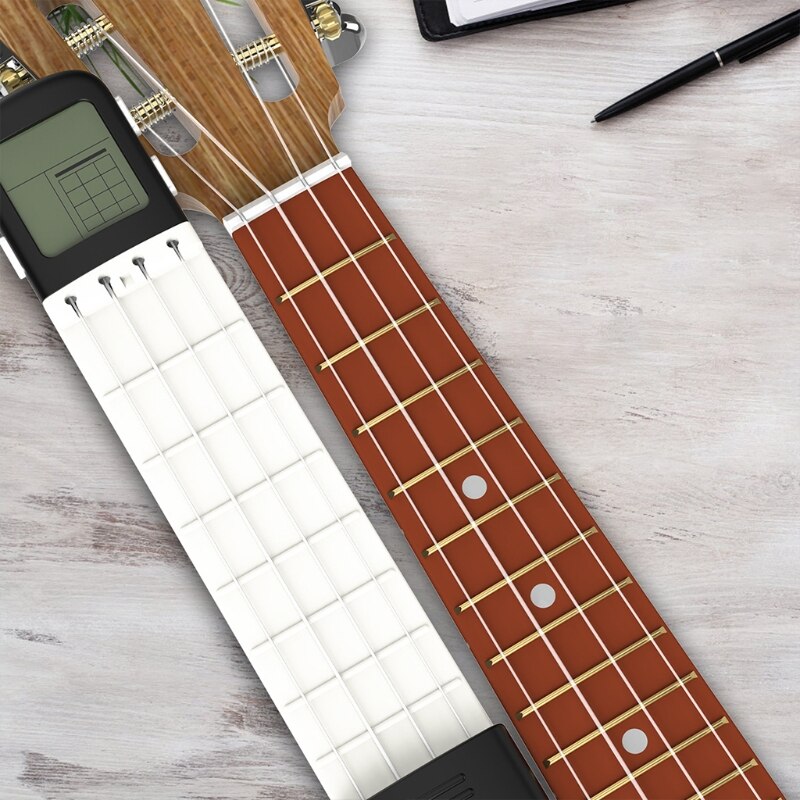 Pocket Ukulele Chord Practice Tool with a Rotating Chords Chart Screen Chord Finger Exerciser for Exerciser Beginners