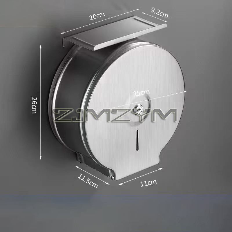 Organizador de papel de parede para banheiro, aço inoxidável, grande rack de tecido, casa, hotel, rolo de papel higiênico, suporte com trava: laranja