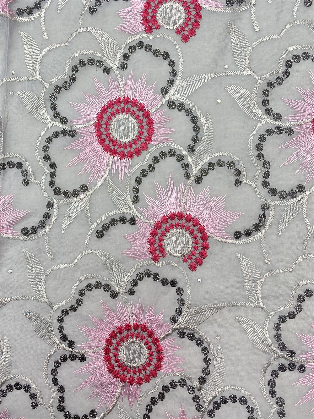 PGC afrykańska bawełna koronki tkaniny 2022 nowy koronka wysokiej jakości francuska nigeryjska koronki tkaniny z kamieniami na wesele 5 metrów YA4849B-1