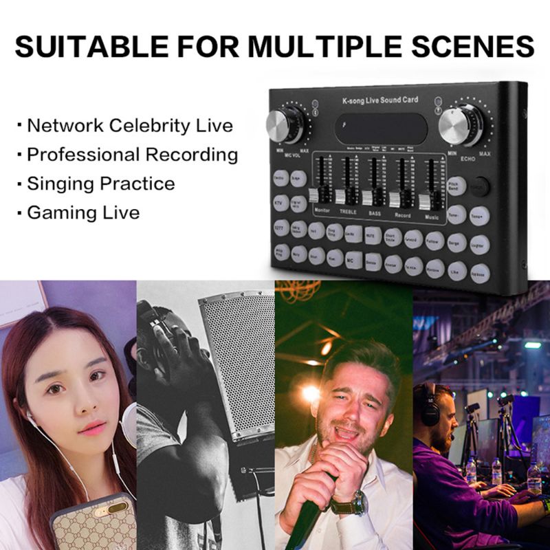 Electric Sound Effects Microphone Mixer for Phone PC Computer Sound Card X3UC