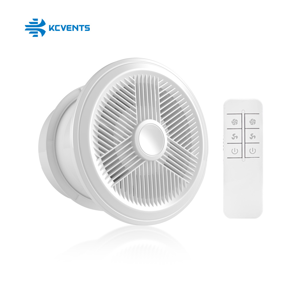 KCvents Bathroom Exhaust Fan Ventilation Fan With Remote Control For Window Wall Mount Home With Backdraft ECO Friendly 4/6/8in: Silver / UK