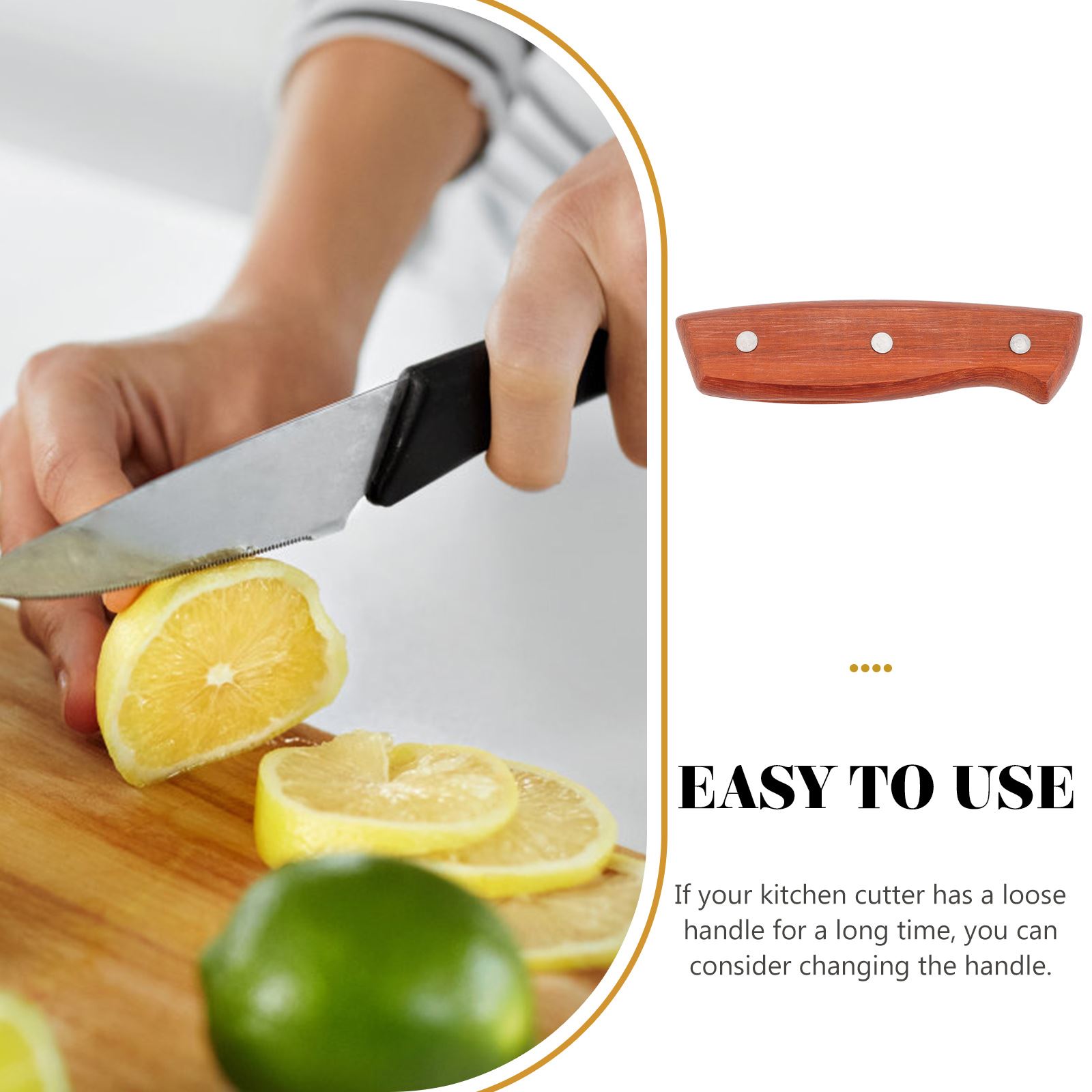 Mango de madera para cuchillo de cocina, accesorio reemplazable para Chef