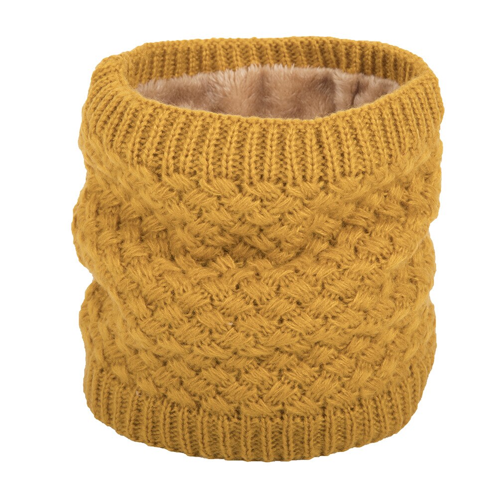 unisex ringe hals skjerf dame vinter fast tykk strikket pels skjerf varm ull kashmir snood barn lue enkle skjerf: 3