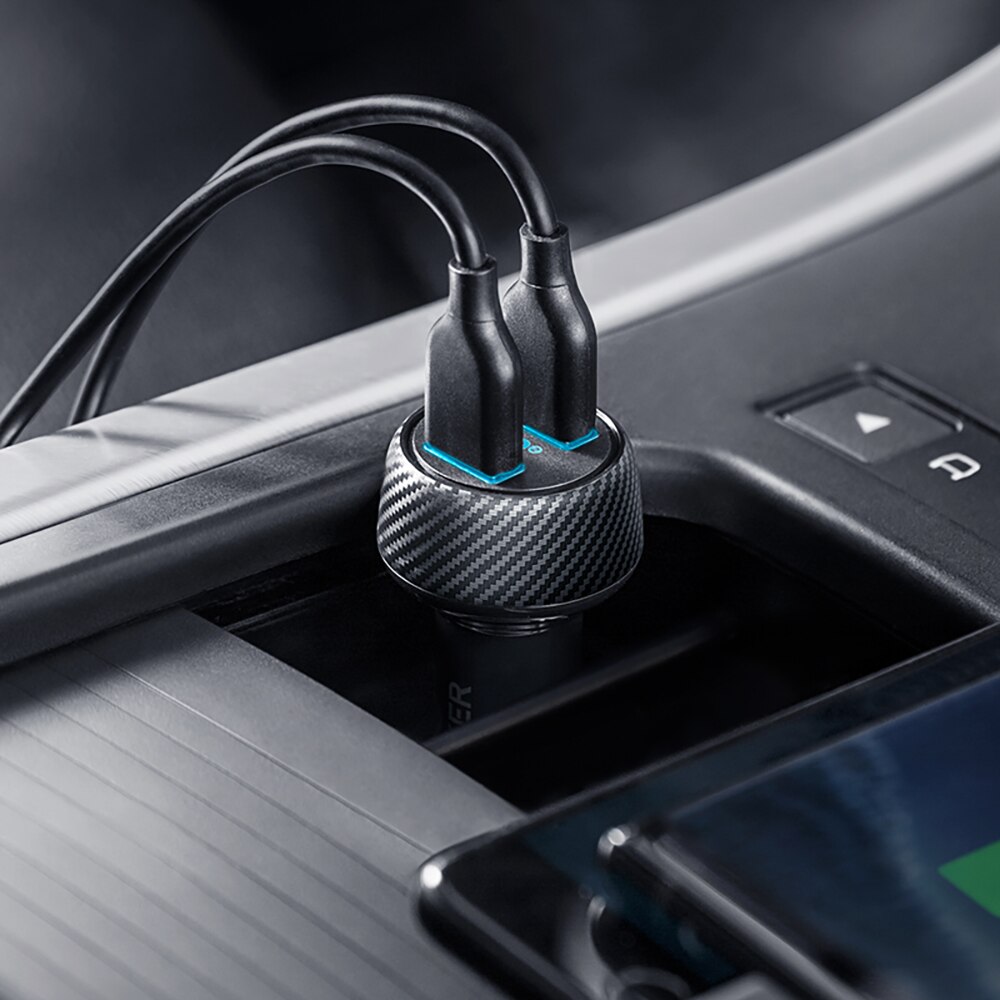 Anker-cargador rápido USB Dual de 30W, Compatible con dispositivos de carga rápida, PowerDrive Speed 2 con PowerIQ 2,0 para Galaxy, iPhone, etc.