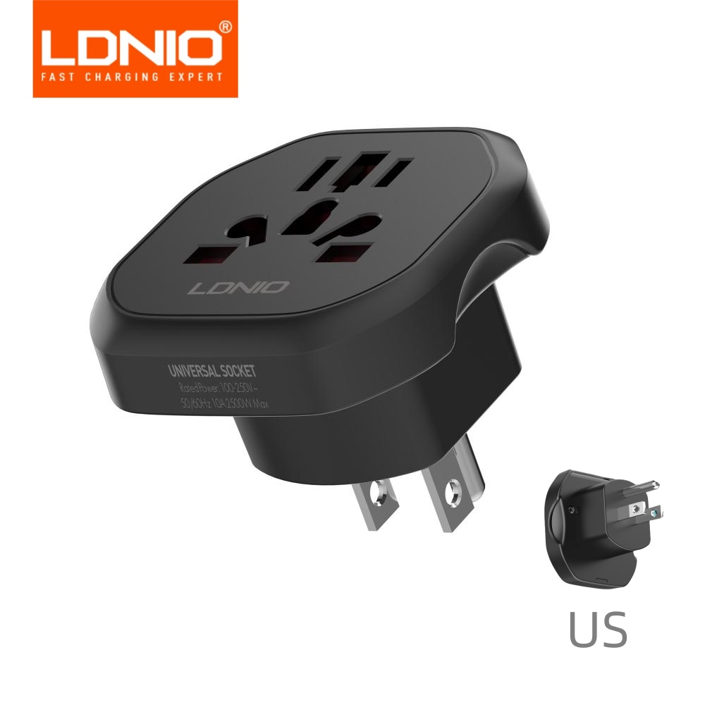 LDNIO Adaptateur de voyage universel EU UK US AU, prise de conversion, prise américaine vers prise universelle européenne,adaptateur prise us eu: Autre