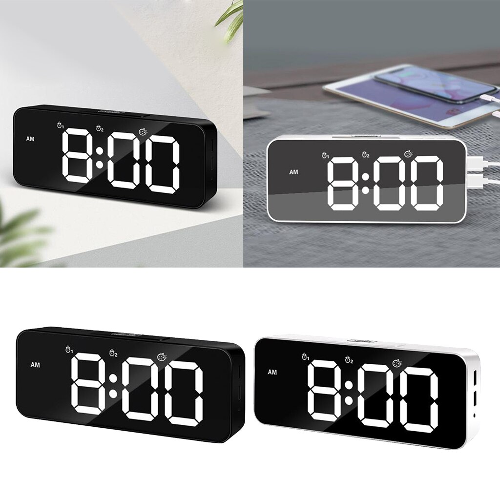 Digital Alarm Clock,Large LED Display with Dual US... – Grandado