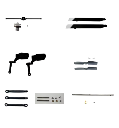 YXZNRC F07 1:34 UH-1 HUEY Helicopter Parts Body Spindle Main Board Paddles: Burgundy