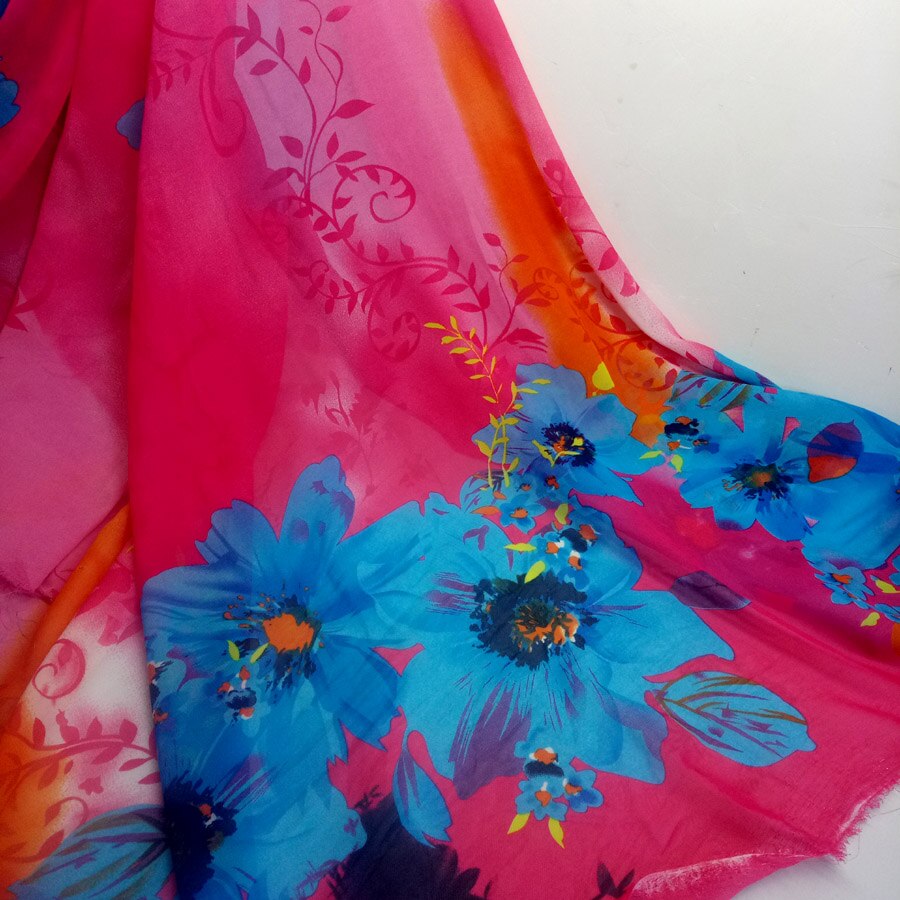 Tela de gasa para vestido en venta Material de artesanía de costura Floral