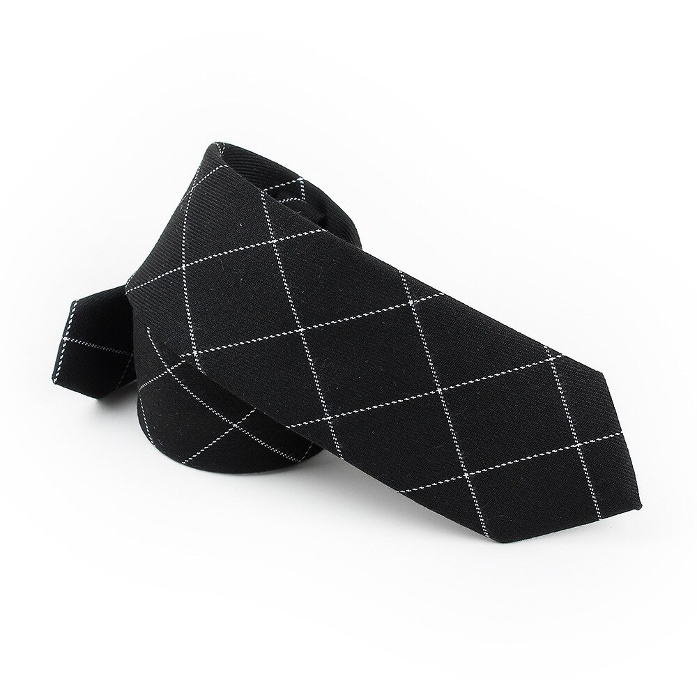 6Cm Stropdas Ties Voor Mens Pak Trouwjurk Slanke Tie Gravata Business Plaid Lattice Hals Stropdas Cravate: 8601 Black