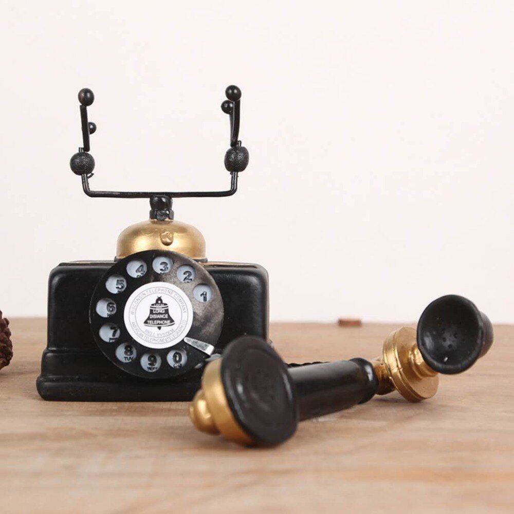 Newretro laver gammelt harpikspendul antik telefon hjemmebar cafe skrivebordsdekoration 3