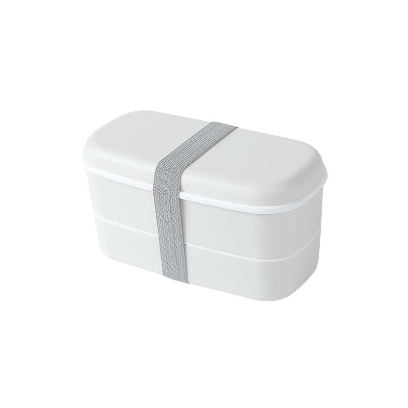Japanese-style Portable Lunch Box Healthy Material 2 Layers Bento Boxes Microwave Dinnerware Food Storage Container Foodbox: white