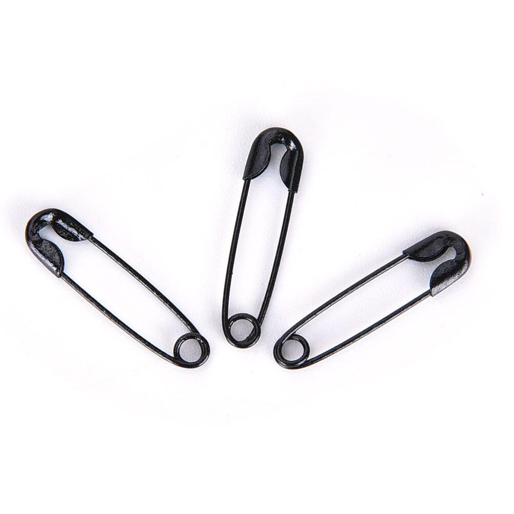 1000 stk dejlige sorte sølv sikkerhedsnåle fund sort, sølv farver 19mm