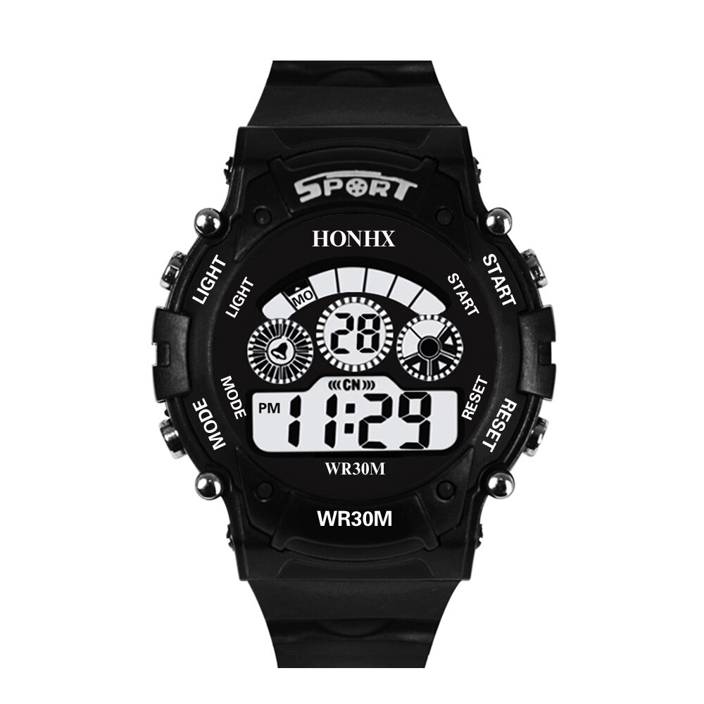 Udendørs sport digitale ure multifunktion herre elektronisk ur vandtæt alarm led display ur gult armbåndsur herre