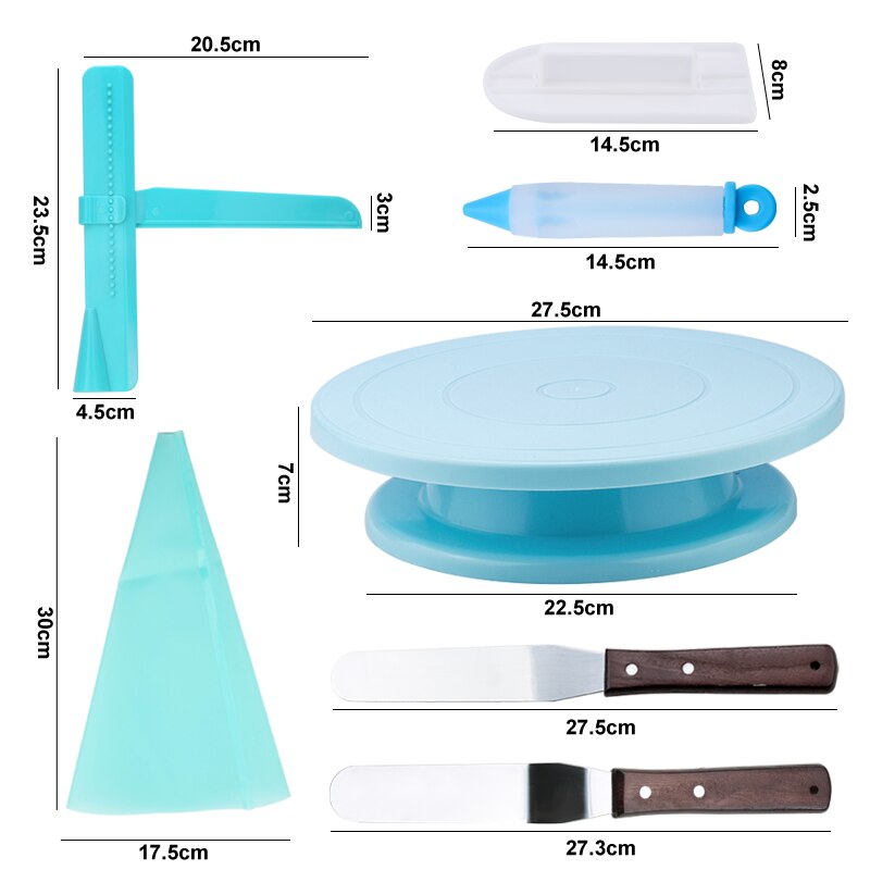 Turntable Set Cake Decoration Accessories Baking Tool Decorating Kit for Beginner Plastic Cake Stand Pastry Tool