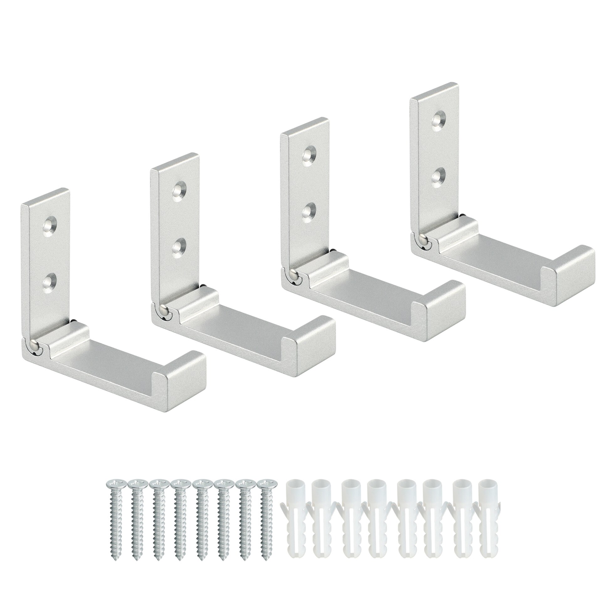 Crochet mural pliant en acier inoxydable, crochet caché pour porte-serviettes, pour la maison, la cuisine, la salle de bains, noir mat: 70X76mm4pcs