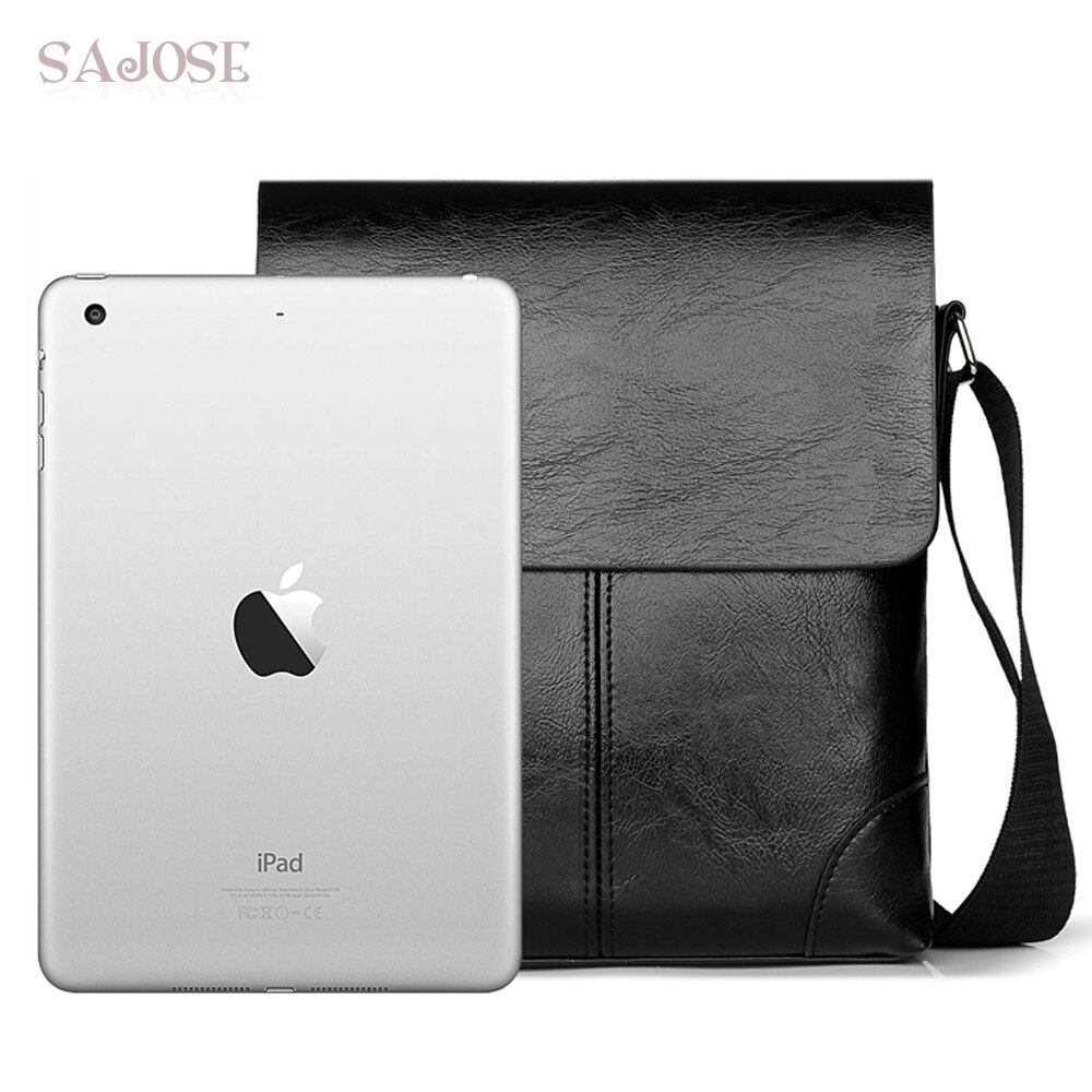 Bolso cruzado para hombre, bandolera de cuero, Casual, de negocios, para hombre, bolsos de mensajero Vintage, Bolso Negro de ,