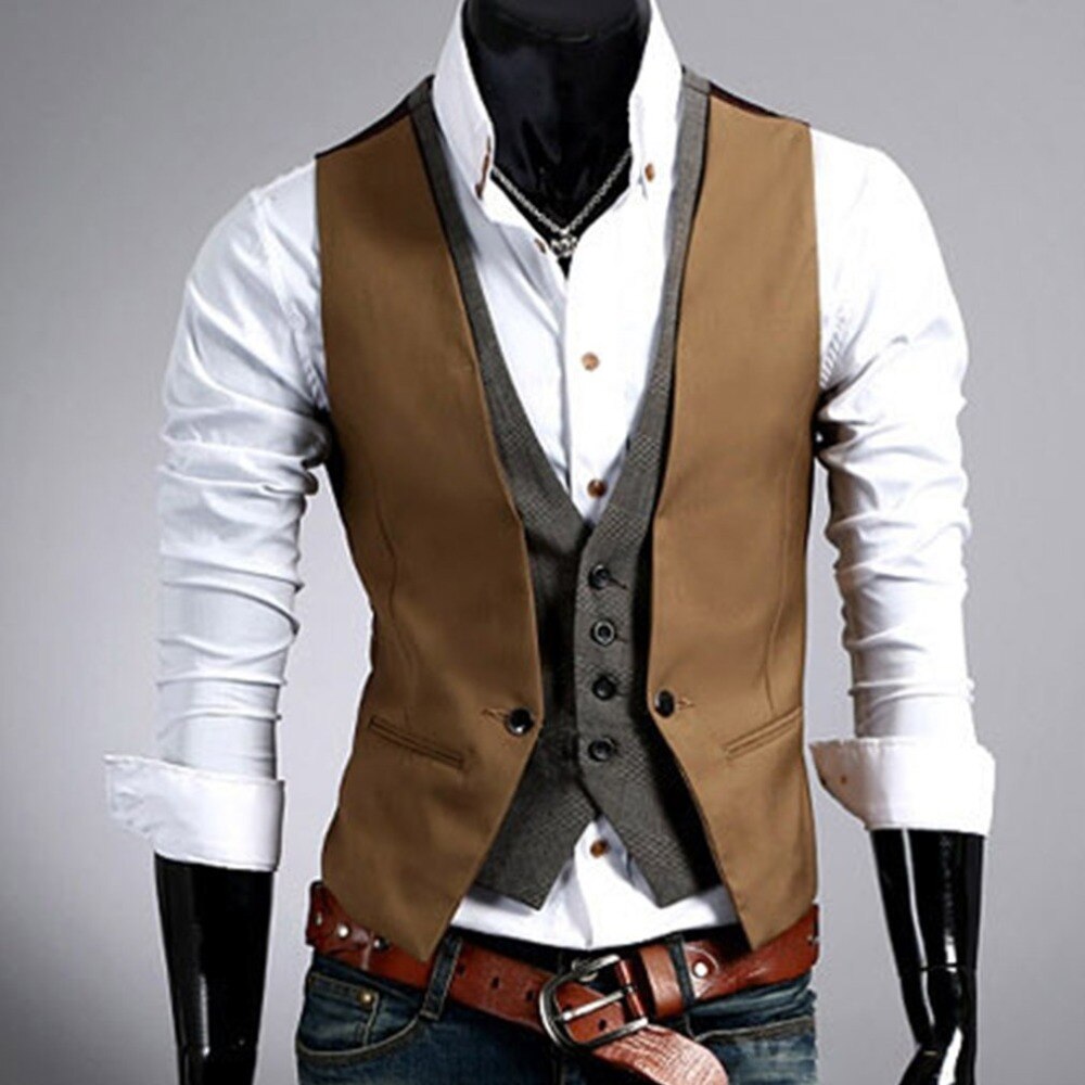 Smart casual Kleid Westen Für Männer Slim Fit Herren Anzug Weste Männlichen Weste Gilet Homme Casual Ärmellose Formale Business Jacke