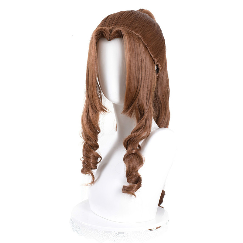 FF VII 7 – queue de cheval synthétique longue ondulée, perruque, perruque Cosplay + bonnet pour Halloween