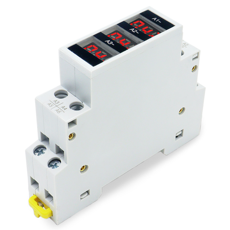 Medidor de amperios trifásico de montaje en carril Din Ac 80-500V 100A Mini indicador de amperímetro Modular Detector de pantalla Digital LED