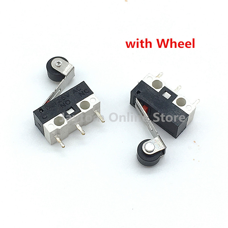 10 pcs Eindschakelaar Drukknop 1A 125 V AC Muis Switch 3 Pins Micro Schakelaar: with wheel