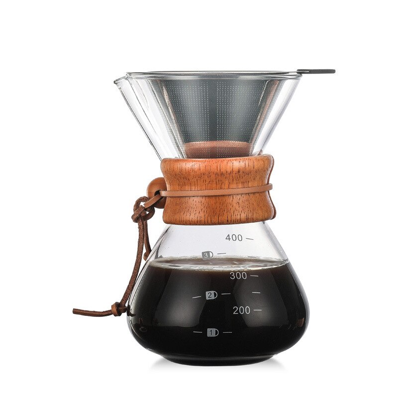 4000ML Glass Coffee Pot Heat Resistant Classic Coffee Kettle Maker Pour Over Coffeemaker Coffee Drip Pot Coffee Percolators: Contain the filter