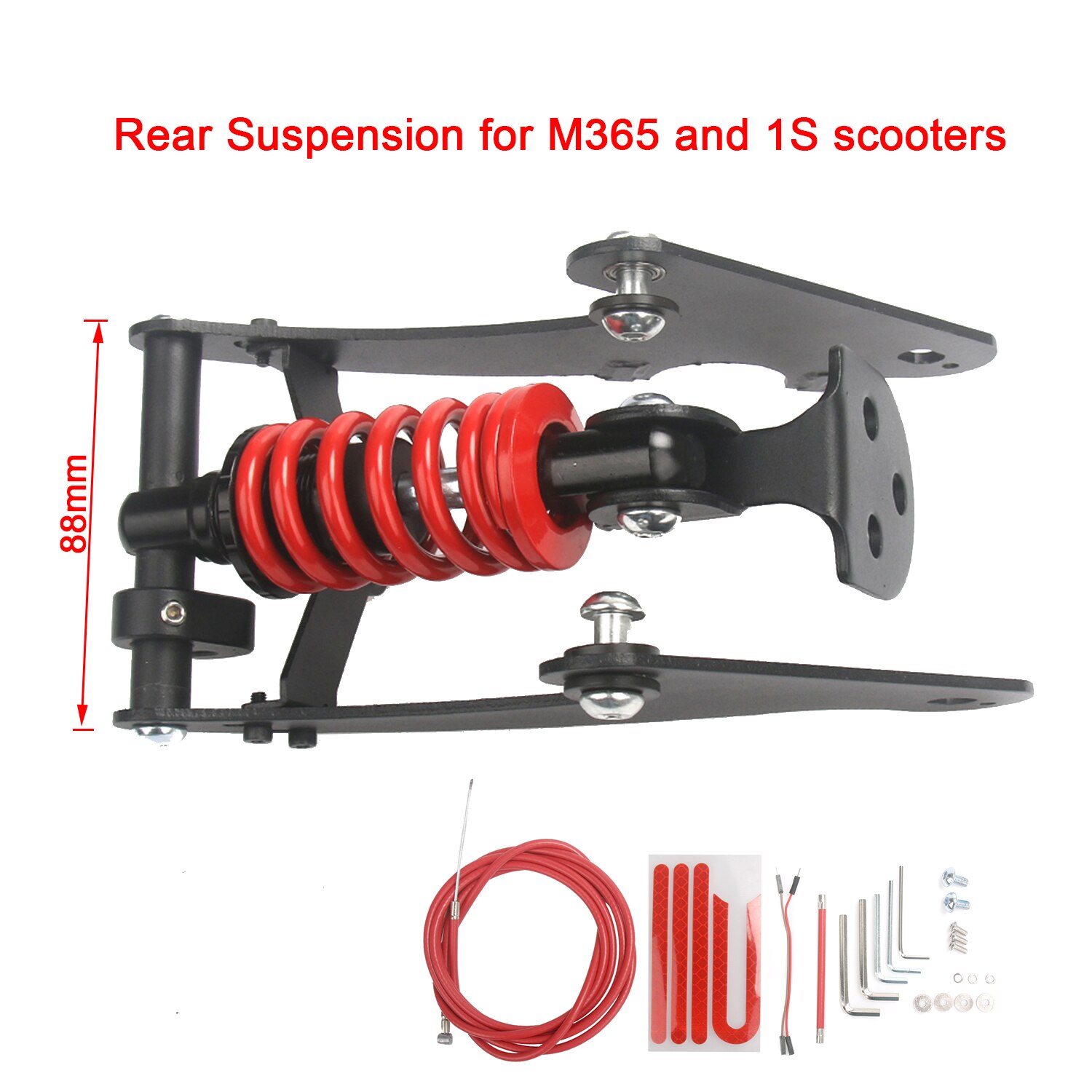 Accessori Scooter Scooter elettrico ammortizzatore posteriore Kit ammortizzatore per Xiaomi Mijia M365 Pro forcella sospensione anteriore: Red M365 80MM