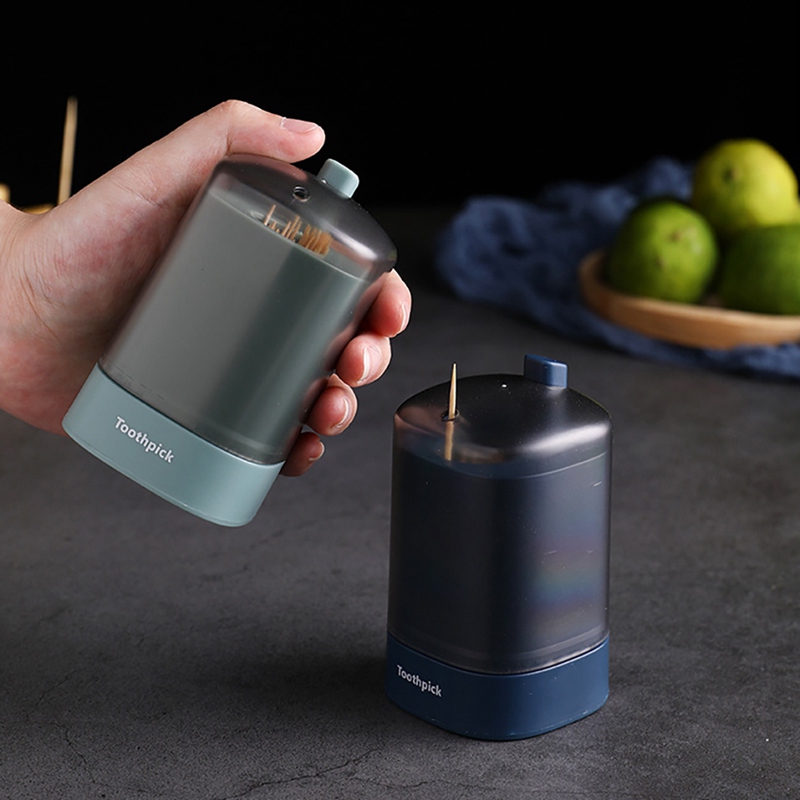 Automatic Toothpick Holder Table Toothpick Container Wheat Straw Household Table Toothpick Storage Box Toothpick Dispenser