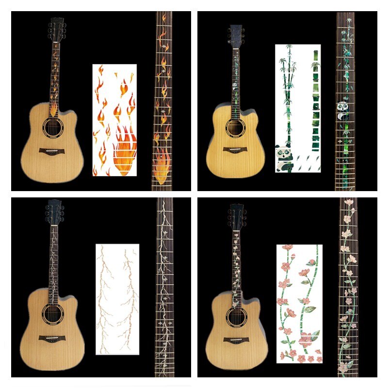Autocollant incrusté de manche de guitare, décalcomanies de manche, tête de guitare, basse, Ukulele, fin, accessoires,
