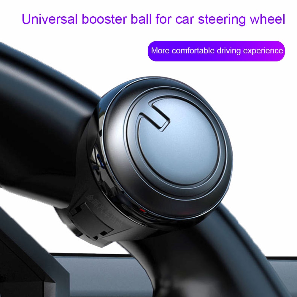Power handle booster 360 graders rotation hjælper hånd kontrol rat kugleformet metalleje universal fit spinner knob