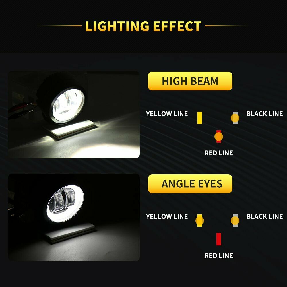 Anmingpu 2x 3 " 20w led enkeli silmät työvalopalkki maastoon 12v 24v kohdevalopalkki yövalopalkki kuorma-autoon 4 x 4 veneeseen mönkijään autoon sumuvalo