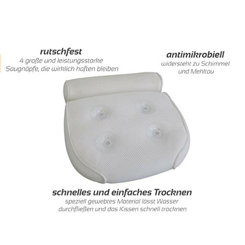 Luxury Home Bath Pillow Deep Cushion Non Slip Luxury Bathtub Neck Support