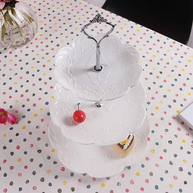 3 Tier Cake Plate Stand Handvat Crown Fitting Metalen Wedding Party Voor Bruiloft Verjaardag Party Afternoon Tea00. A01