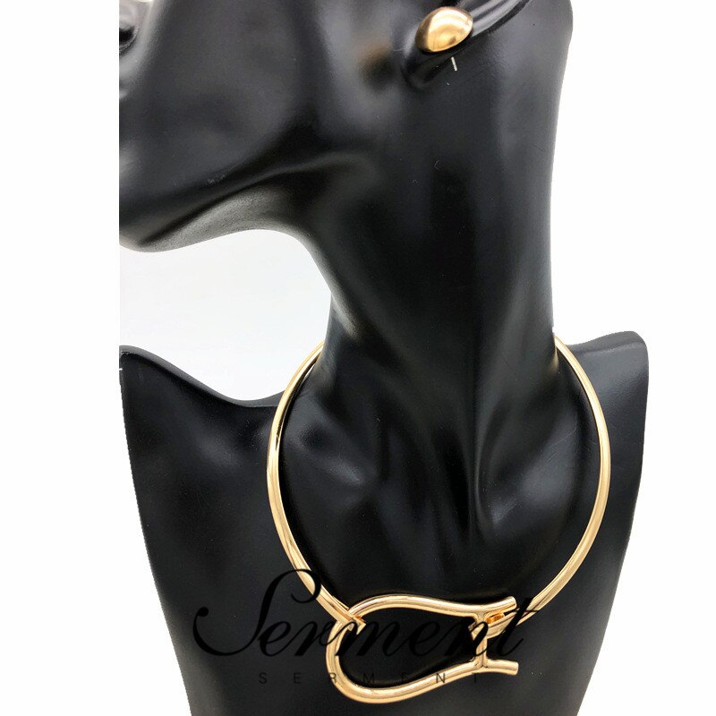 SERMENT Europäischen Einfache Geometrische Kragen Halskette Persönlichkeit Übertrieben Punk Metall Halskette Dame Schmuck Halskette