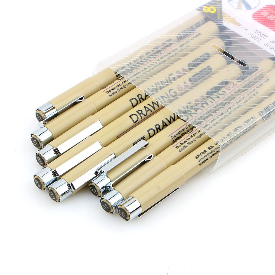Excellent Black Technical Graphic Fine Line Drawing Pen Sketch Ink Marker Pen 0.05-0.8mm For Hook Line Painting Pen