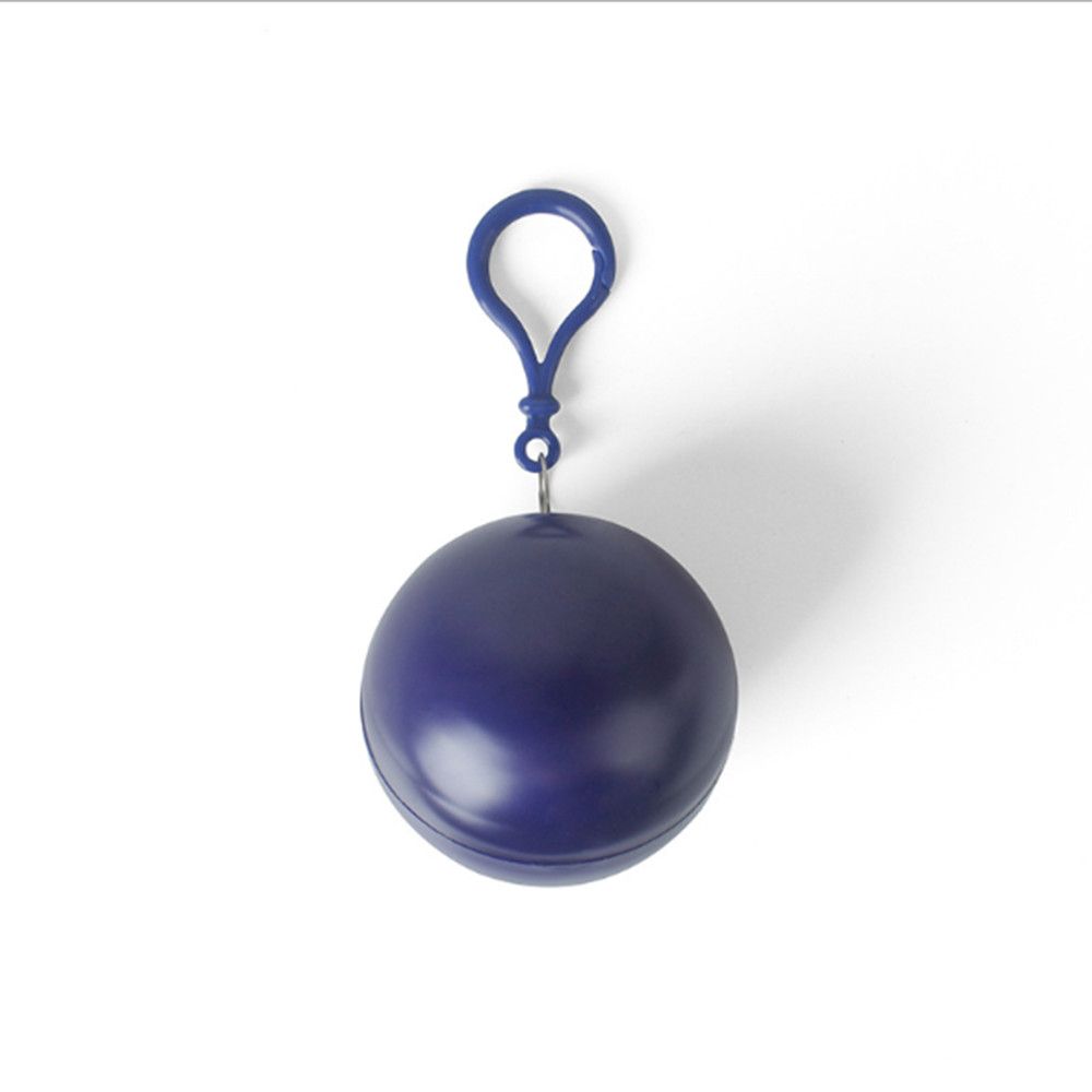 Boule imperméable Portable pour hommes et femmes, vêtements de pluie d&#39;extérieur, imperméable, jetable, Camping, Ponchos à capuche, porte-clés en plastique, boule de protection contre la pluie: blue