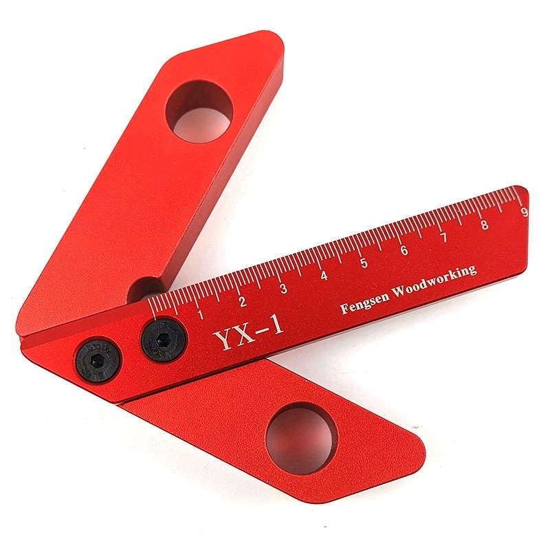 Center Instrument, Wire Gauge, Woodworking Aluminum Alloy Center Line Measurement Tool, 45/90 Degree Right Angle Wire Gauge Carp