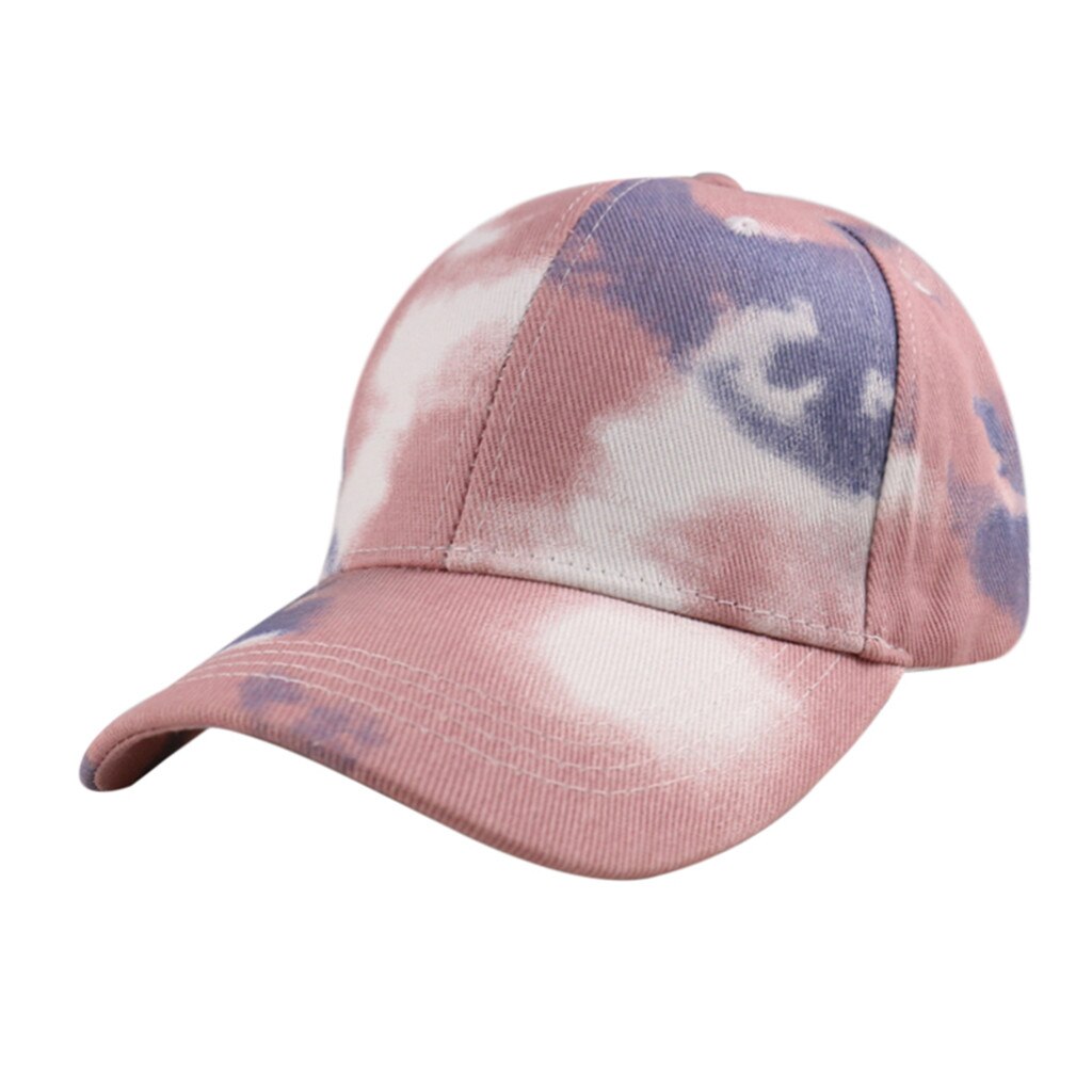 Tie-dye print cap tennis cap udendørs sport baseball tenis bomuld åndbar solskærm tennis caps hestehale cap: F