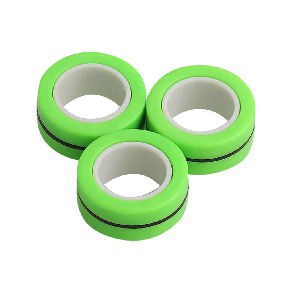 3PCS Anti-Stress Magnetic Magic Rings Unzip Toys For Magician Trick Props Decompression Magic Trick Small Ornaments: Green