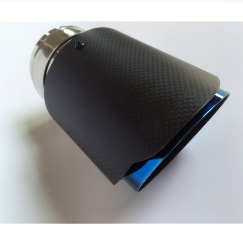 Carantly bil carbon ljuddämparspets avgassystem matt universal rak rostfri blå ljuddämpare flera storlekar för akrapovic