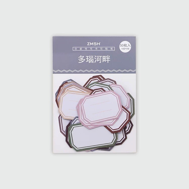 50Pcs/pack Vintage Writable Note Sticker Pack DIY Decorative Scrapbook Adhesive Labels Stickers Flakes Journal Supplies