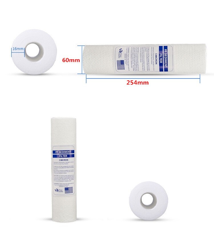 4pcs PP Cotton Filter Water Filter Water Purifier 10 Inch 1 Micron Sediment Water Filter Cartridge System Reverse Osmosis