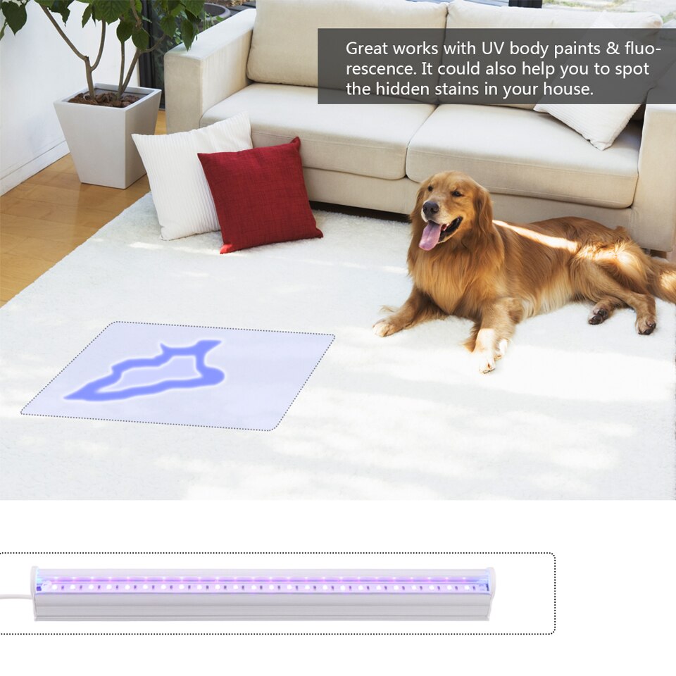 6W 24 LED UV Light Fixtures Portable Blacklight Lamp for UV Poster UV Art Dimmable Blacklight Ultraviolet Lamp for DJ Party