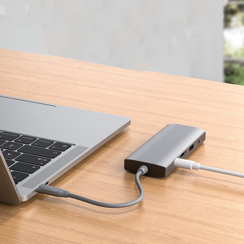 USB C Laptop Dock 9 in 1 Multiport Adapter USB C zu HDMI Adapter, typ C Hub für Profi Luft und Fenster