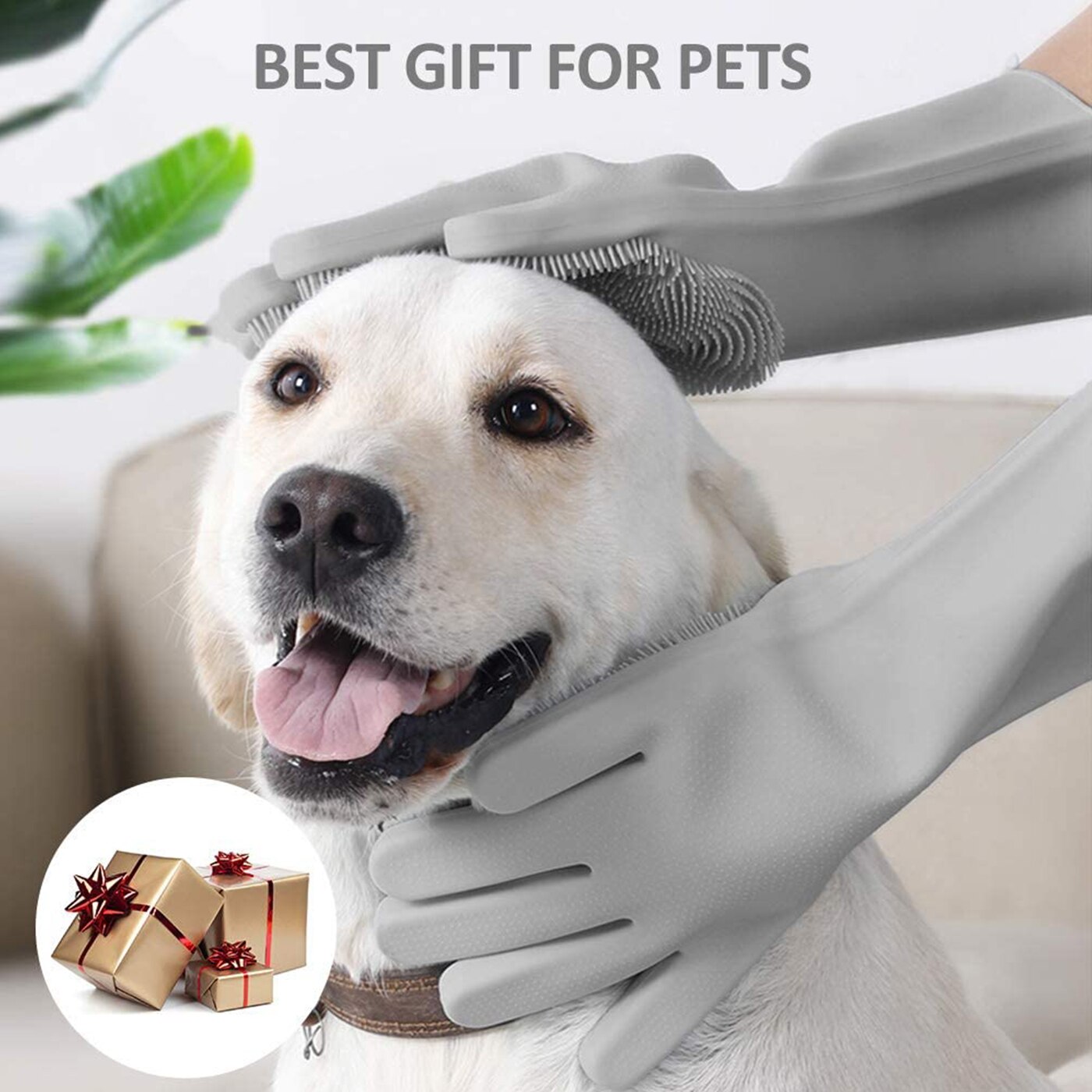 Guantes de limpieza para el Baño de mascotas, esponja de silicona para quitar el vello de perros y gatos, limpiador mágico para lavar platos