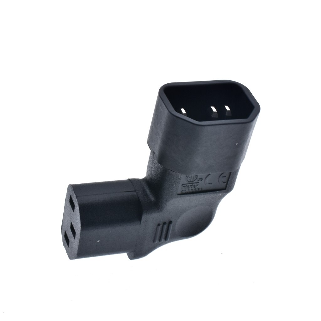 Right Angle IEC 320 C14 3 Pin Male to C13 Female PDU PSU UPS Power Extension Adapter Receptacle for LCD LED TV Wall Mount